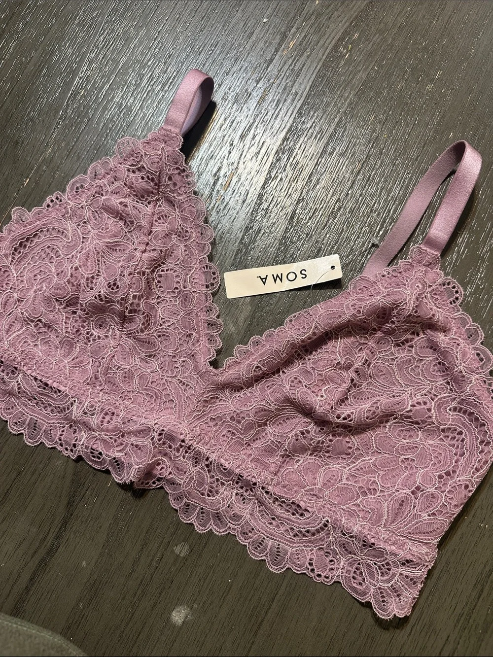 Soma Lace Bralette in Mauve Pink